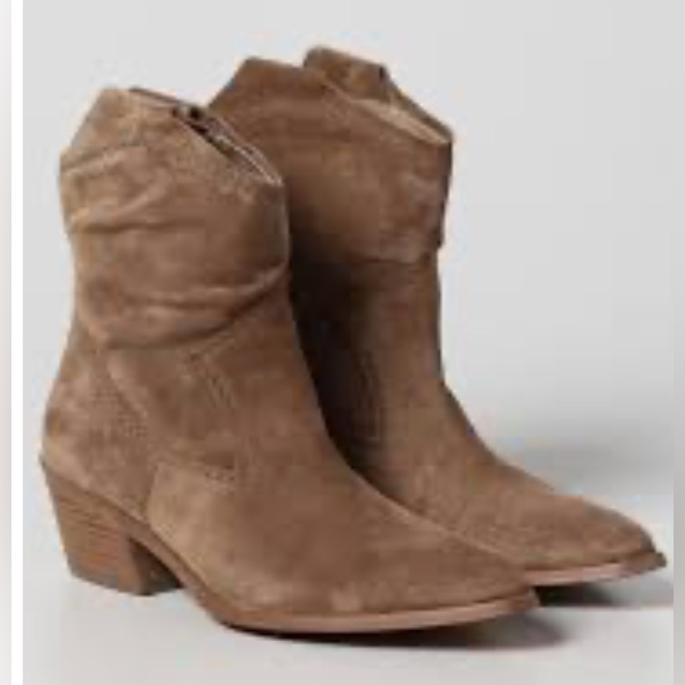 Pedro Garcia Bristol COWBOY PULL ON BROWN SUEDE WESTERN BOOTS EU 38 $995
